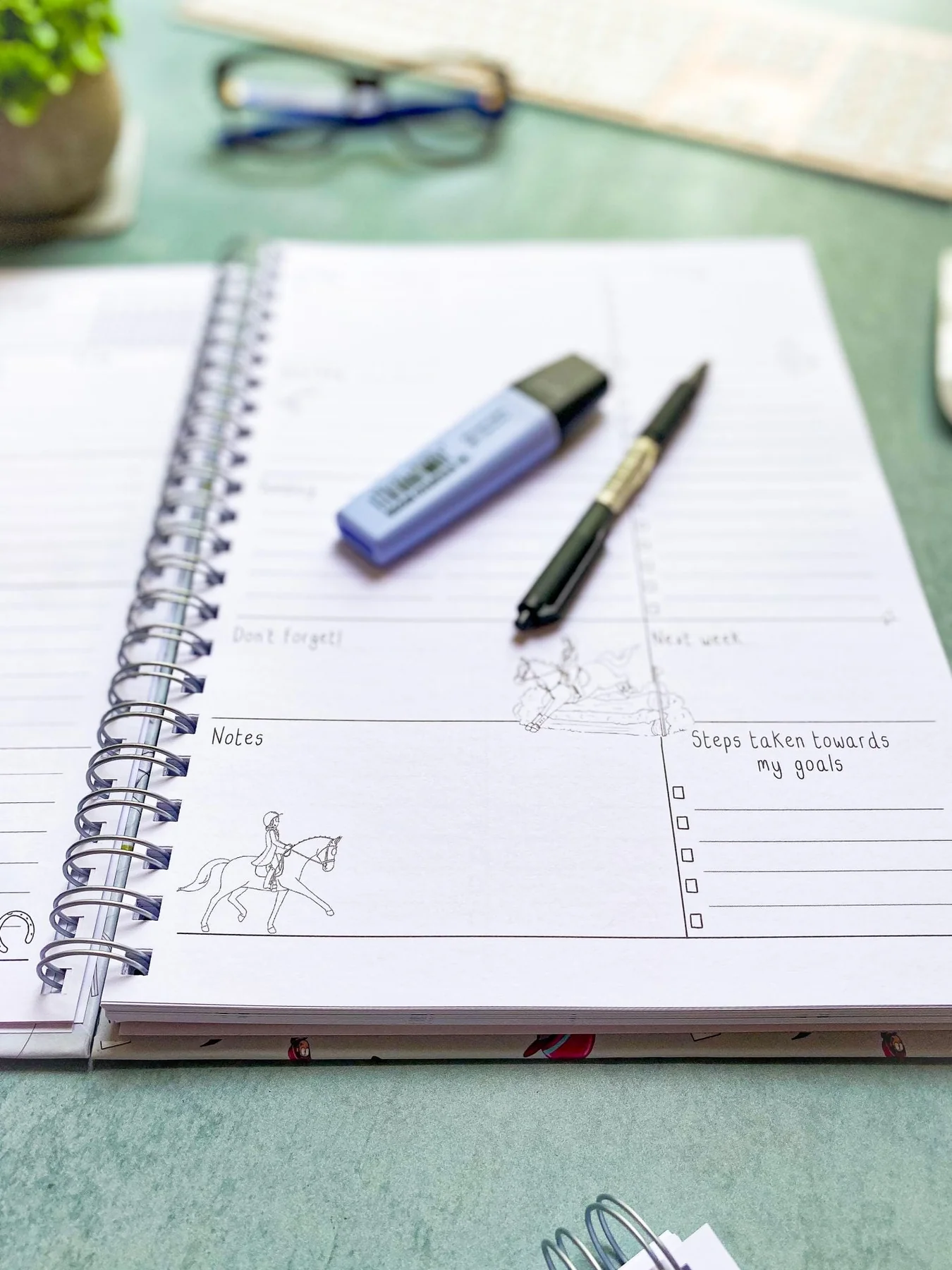 Daily planner showing time organization